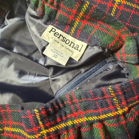 Vintage 70s Plaid Pencil Skirt Size 10 28” Waist 26” Length Zipper Slit Back - Picture 4 of 4